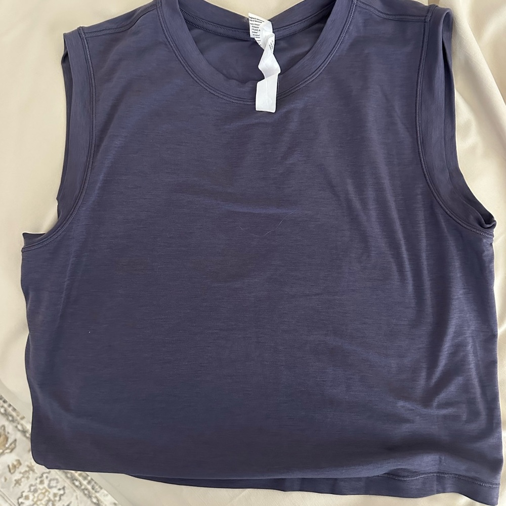 Lululemon Athletica Blue Sleeveless Crop Muscle Tee